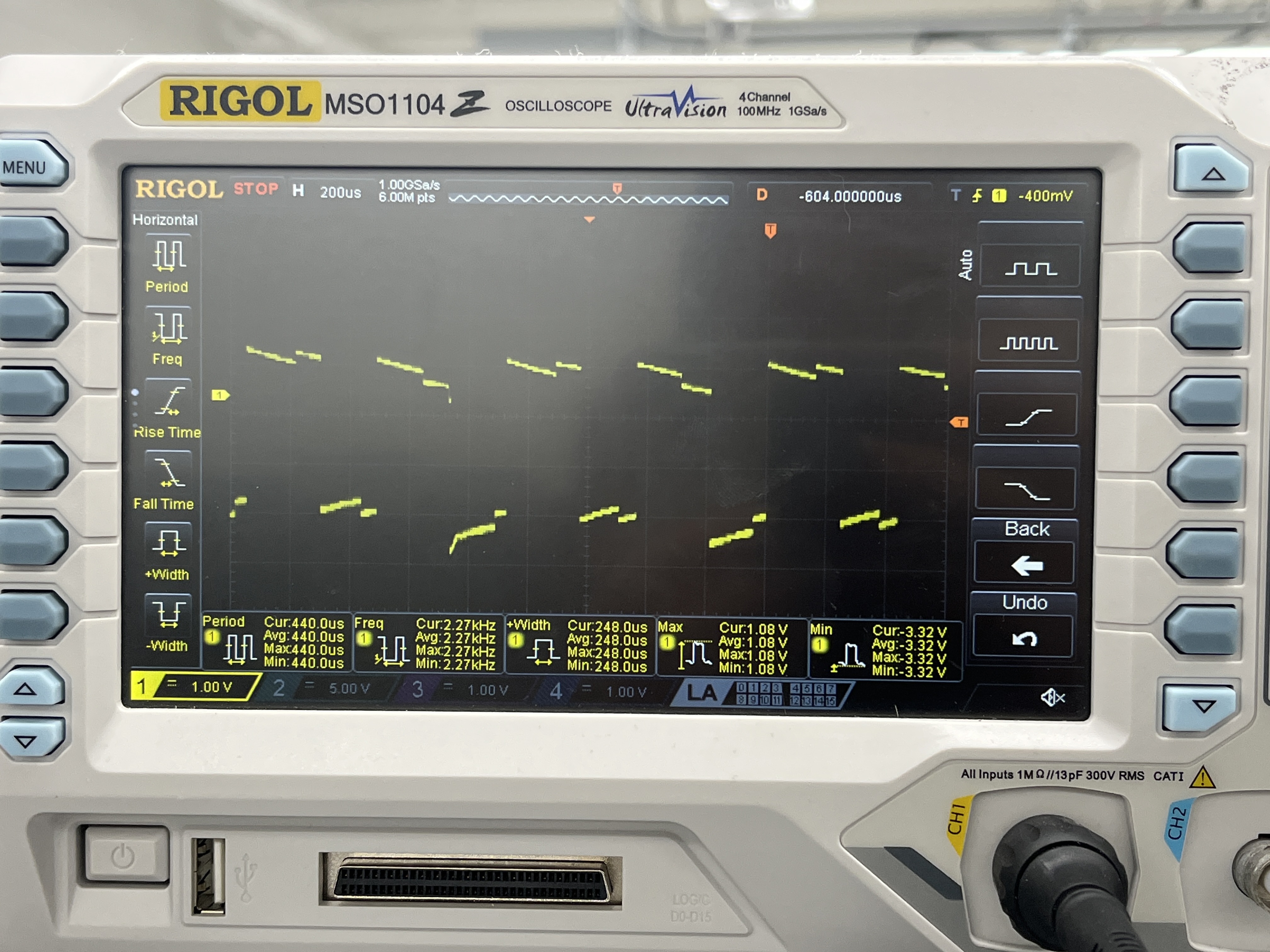 Figure 4: This image shows the oscilloscope trace polling.